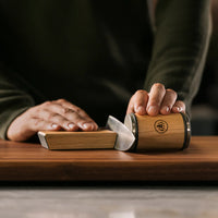Horl Knife Sharpener with wooden body and grinding disc