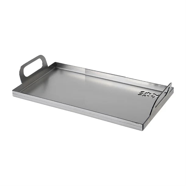 Stainless steel grill plate for cooking and searing