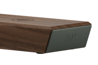 Close-up of the Walnut knife sharpener with 20-degree angle indicator