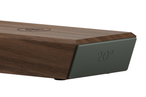 20° angle side of the HORL 3 Walnut Sharpener guide block, ideal for sharpening robust kitchen knives with precision.
