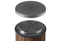 Exploded view of HORL 3 Walnut Sharpener's Quick Lock mechanism, highlighting the interchangeable grinding disc system.