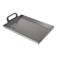 Stainless steel grill plate for cooking and searing