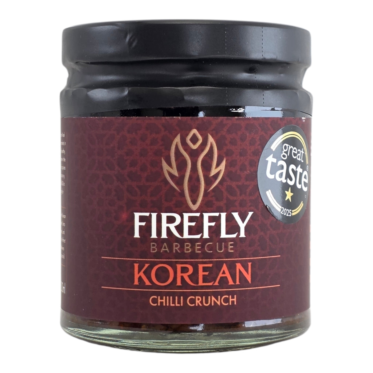 Close-up of Korean Chilli Crunch jar lid