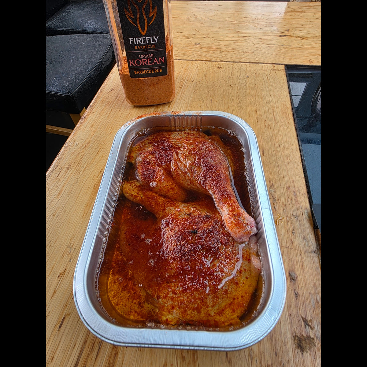 Close-up of Korean BBQ Umami Rub container
