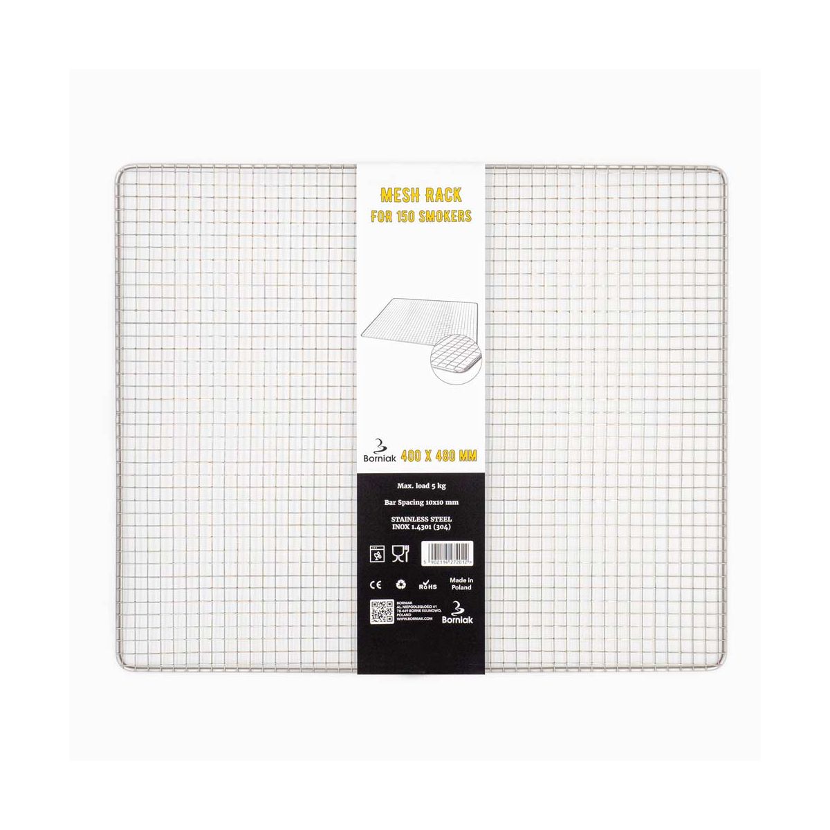 Stainless steel mesh rack for Borniak smoker, 150L capacity