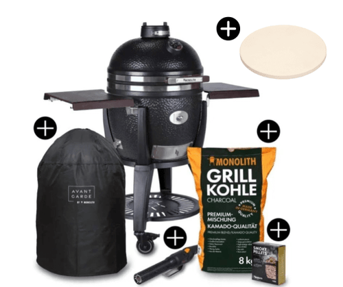 Monolith Avantgarde grill set with accessories and charcoal bag