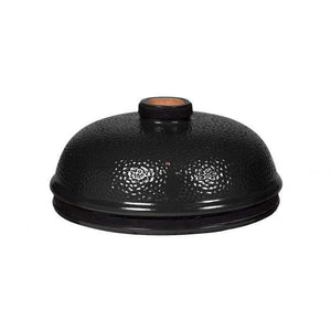 Monolith Junior ceramic lid black Pro-Series 2.0 replacement part with textured finish for outdoor grills, available at FireFly Barbecue.