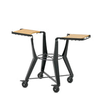 Side view of MonolithTWO grill cart with bamboo tables