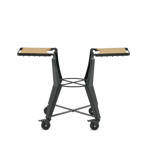 MonolithTWO grill cart with bamboo tables and wheels