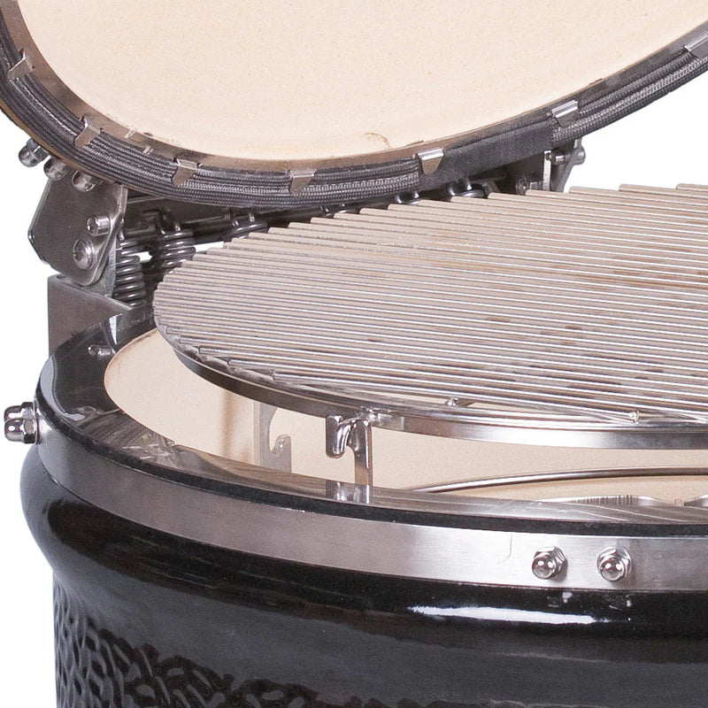 Detail of grill interior with cooking grate