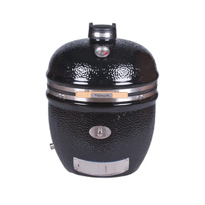 Standalone Monolith TWO 66 Kamado Grill without cart, featuring black ceramic body and stainless steel accents for premium outdoor grilling.