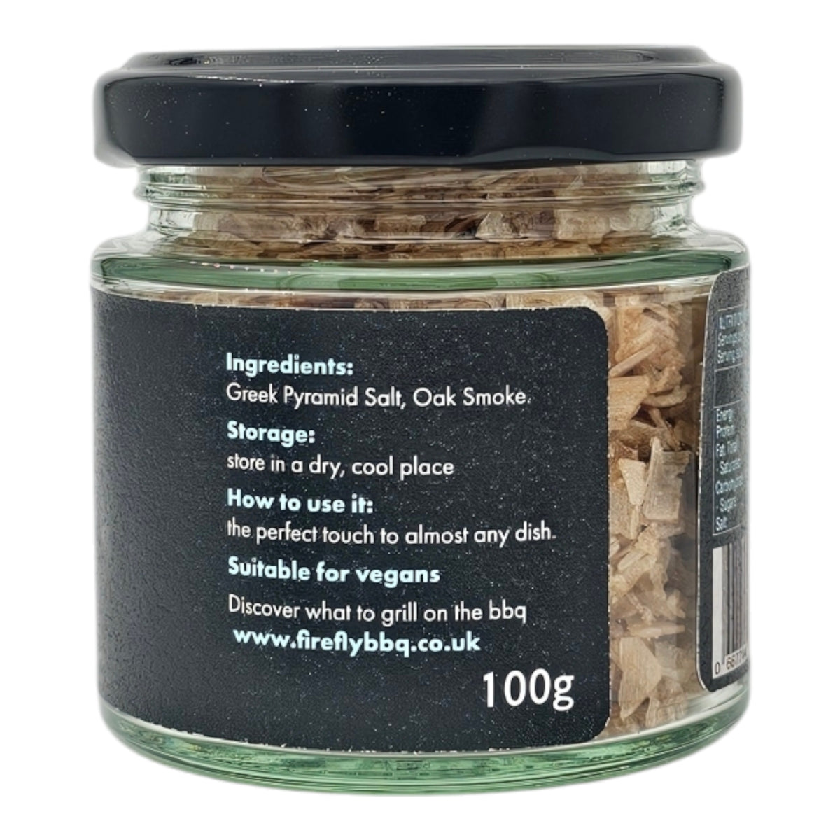 Salt jar showing ingredients and nutrition