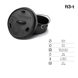 Petromax 1.6L Cast Iron Dutch Oven