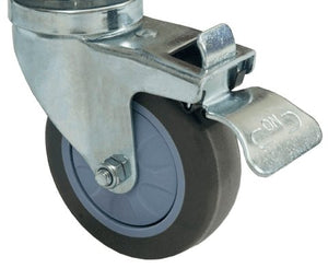Heavy-duty caster wheel with brake for Primo Grill JR 200 cart, ensuring mobility and stability for outdoor grilling setups.