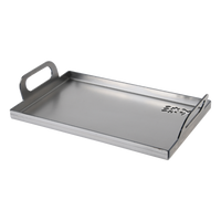 Stainless steel grill plate for searing meats and vegetables