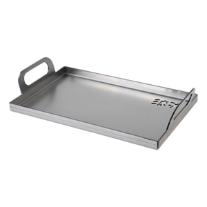 Stainless steel grill plate for searing meats and vegetables