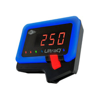 BBQ Guru UltraQ Controller with LED display showing 250°F, featuring Bluetooth, Wi-Fi, and magnetic mount for precise grill temperature control.