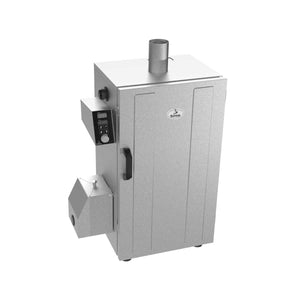 Angled view of Borniak 70 Wifi Smoker showcasing its compact design and smart control unit for precise smoking.