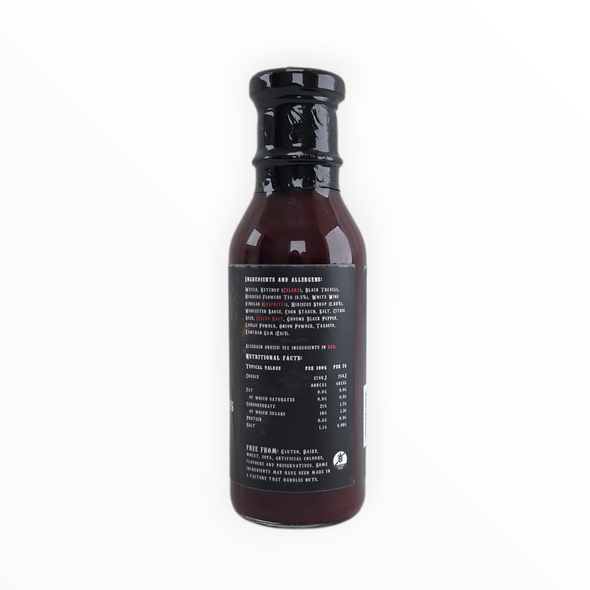 Hawaiian Tropics Hibiscus BBQ Sauce bottle with nutritional facts