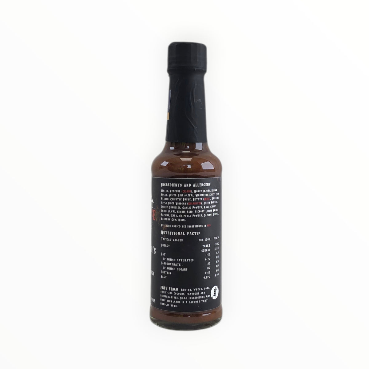 Waz’s Sauce hot sauce bottle with detailed ingredients list