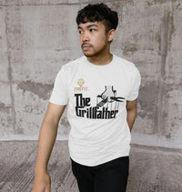 White men's T-shirt with 'The Grillfather' graphic and Firefly Barbecue logo