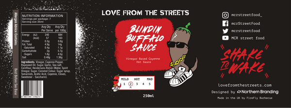 Blindin Buffalo Hot Wing Sauce - barbecue sauce, bbq sauce, bbq sauce re. Love From The Streets by FireFly Barbecue