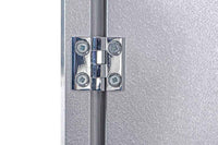 Close-up of metal hinge for Borniak BBQ smoker door