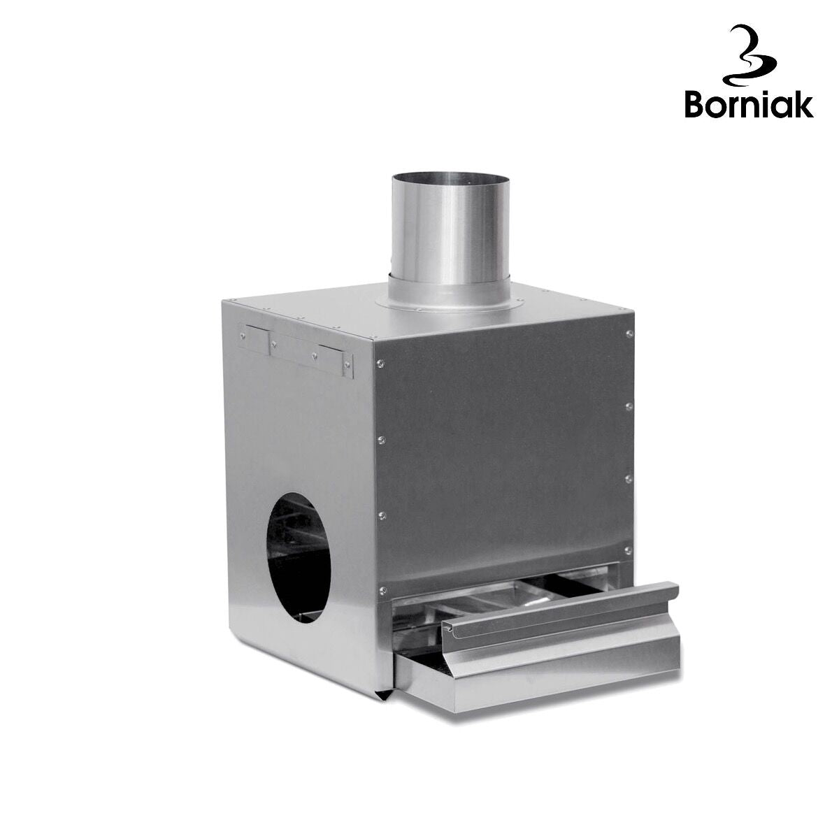 Stainless steel food smoker with cold smoking chamber