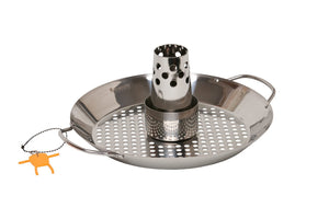 Chicken Roaster and Vegetable Tray - bbq accessories, chicken roaster, classic. Monolith by FireFly Barbecue