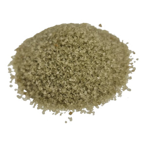 Granulated Hawaiian Jade Sea Salt on white surface