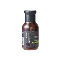 Side view of Firefly Japanese BBQ Sauce 250ml bottle showing label and measurement scale. Yuzu-infused marinade for savory citrus flavor.