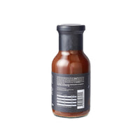 Firefly BBQ Kansas Brisket BBQ Sauce bottle rear view with barcode and nutritional information, suitable for gluten-free and halal diets.