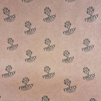 OREN Pink Butchers Paper Roll - BBQ Meat Smoking | FDA Approved sheet with Firefly Barbecue logo pattern, ideal for wrapping and serving smoked meats.