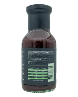 Nutritional information on Firefly BBQ Sauce bottle