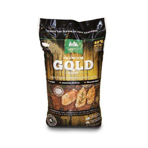 GMG BBQ Pellets Gold Blend 28LB - gmg, gmg grills, green mountain grills. GMG by FireFly Barbecue
