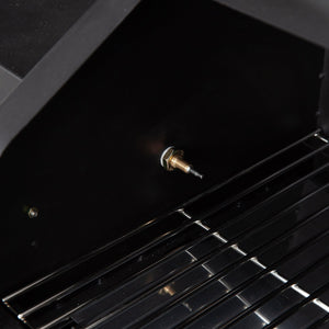 Interior probe mount of GMG Trek Portable BBQ Grill - FireFly Barbecue for accurate temperature monitoring during grilling.