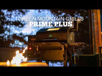 Green Mountain Grills PEAK Prime Plus pellet grill in outdoor setting, showcasing premium design and smart grilling features.