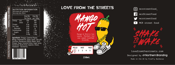 Mango & chilli hot sauce - barbecue sauce, bbq sauce, bbq sauce re. Love From The Streets by FireFly Barbecue