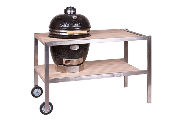 MONOLITH LeCHEF - stainless steel & teakwood table - bbq accessories, lechef, monolith. Monolith by FireFly Barbecue