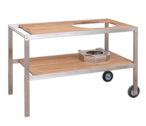 MONOLITH LeCHEF - stainless steel & teakwood table - bbq accessories, lechef, monolith. Monolith by FireFly Barbecue