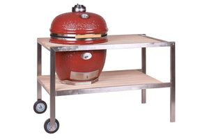 MONOLITH LeCHEF - stainless steel & teakwood table - bbq accessories, lechef, monolith. Monolith by FireFly Barbecue