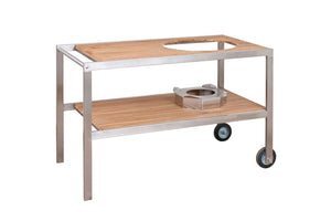 MONOLITH LeCHEF - stainless steel & teakwood table - bbq accessories, lechef, monolith. Monolith by FireFly Barbecue