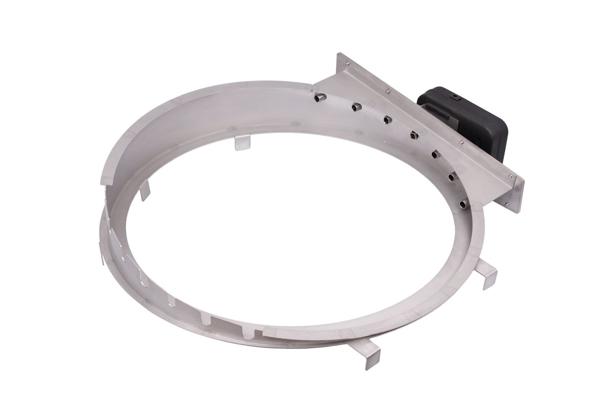 Monolith Classic Rotisserie - FireFly Barbecue stainless steel rotisserie ring without spit rod. Fits securely on Monolith Classic kamado grills.