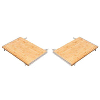 Set of two MONOLITH CLASSIC side tables with brackets, made of sustainable bamboo for outdoor grill workspace extension.