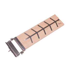 Monolith Fish Plank - Beech with stainless steel fish spine clamp, designed for grilling fish vertically in ceramic grills.