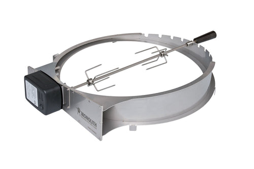 Monolith LeChef Rotisserie - FireFly Barbecue stainless steel ring with motor and spit rod for outdoor grilling accessories