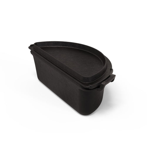 Black cast iron fire pot for outdoor grill