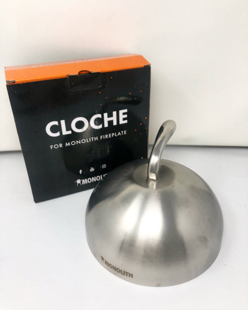 Monolith Stainless Steel Cloche Food Dome - bbq, burger, ceramic. Monolith by FireFly Barbecue