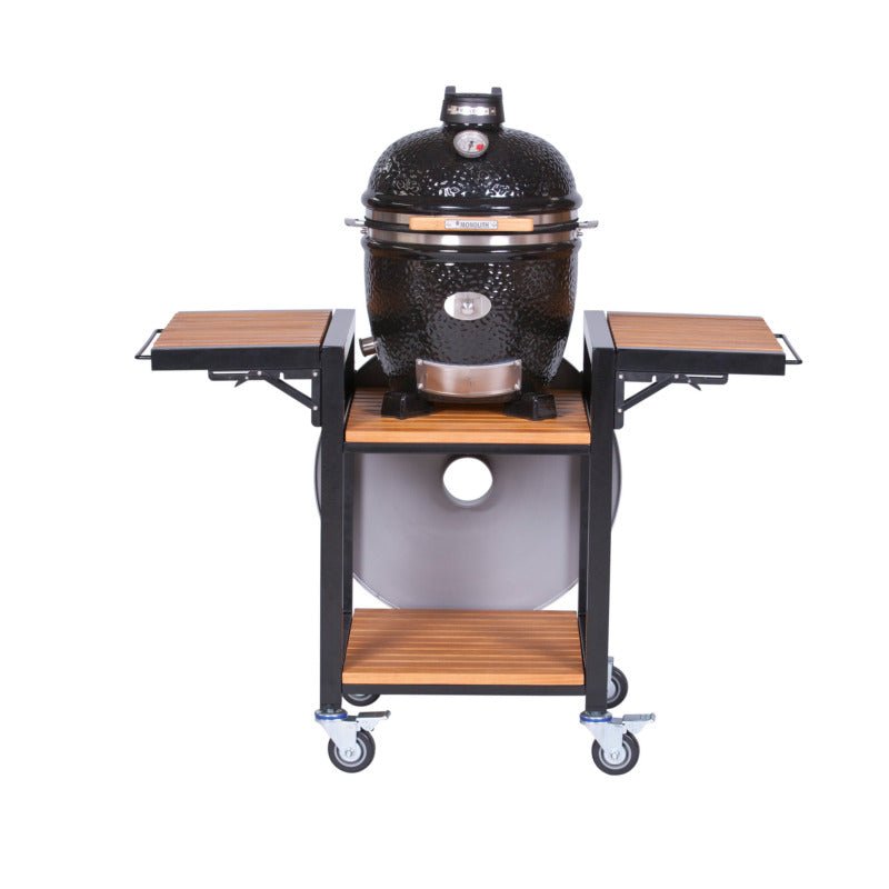 Monolith Trolley ICON outdoor grill cart with wood tables and storage