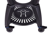 Detail of black castor wheels and frame of Avantgarde LeChef outdoor grill cart